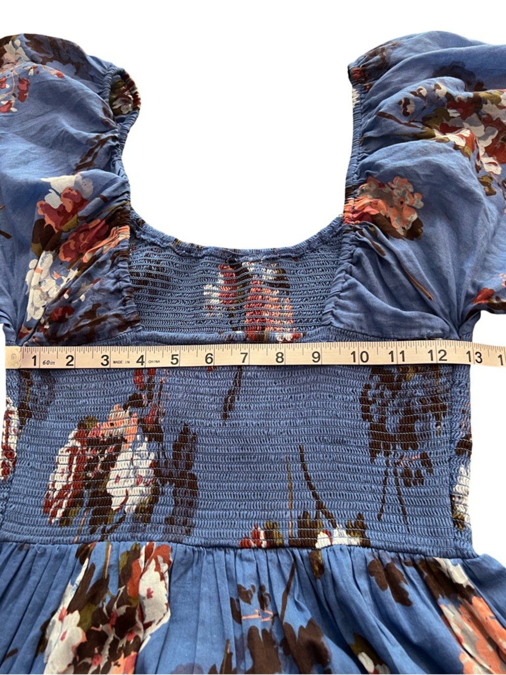 FREE PEOPLE Morning Glory Maxi Dress Dutch Blue Floral Boho XS Oversized New - Picture 13 of 13
